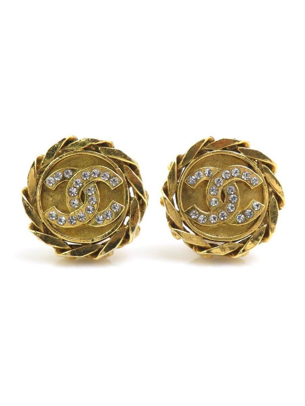 Auth Chanel Cc Logo Earrings #340650C32B